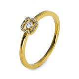 Ring 18 kt GG, 17 Brill. 0,10 ct, TW-si