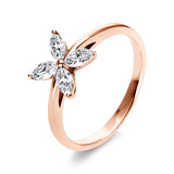 Ring 18 kt RG, 4 Nav. 0,31 ct, TW-si