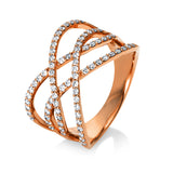 Ring 18 kt RG, 76 Brill. 0,55 ct, TW-si