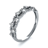 Ring 14 kt WG, 9 Brill. 0,37 ct, TW-si, 37 Brill. 0,14 ct, TW-si