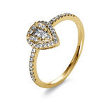 Ring 14 kt GG, 1 Brill. 0,04 ct, TW-si, 1 Princ. 0,05 ct, TW-si, 45 Brill. 0,23 ct, TW-si