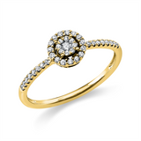 Ring 18 kt GG, 1 Brill. 0,03 ct, TW-si, 39 Brill. 0,17 ct, TW-si
