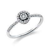Ring 18 kt WG, 1 Brill. 0,03 ct, TW-si, 39 Brill. 0,17 ct, TW-si