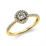 Ring 14 kt GG, 1 Brill. 0,05 ct, TW-si, 41 Brill. 0,22 ct, TW-si