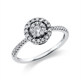 Ring 18 kt WG, 1 Brill. 0,08 ct, TW-si, 40 Brill. 0,31 ct, TW-si