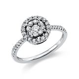 Ring 18 kt WG, 8 Brill. 0,12 ct, TW-si, 1 Brill. 0,12 ct, TW-si, 33 Brill. 0,28 ct, TW-si