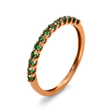 Ring 18 kt RG, 13 Tsavorith 0,37 ct grün