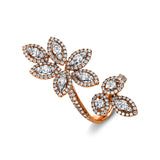 ABVERKAUF Ring 18 kt RG+WG, 9 Brill. 1,00 ct, TW-vsi/si, 190 Brill. 1,57 ct, TW-vsi/si