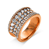 Ring 18 kt RG, 30 Brill. 1,74 ct, TW-vsi, 44 Brill. 0,26 ct, TW-vsi