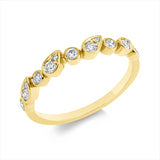 Ring 18 kt GG, 5 Brill. 0,13 ct, TW-si, 4 Brill. 0,14 ct, TW-si, 4 Brill. 0,02 ct, TW-si