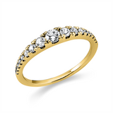Ring 14 kt GG, 1 Brill. 0,14 ct, TW-si, 4 Brill. 0,03 ct, TW-si, 12 Brill. 0,30 ct, TW-si