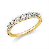 Ring 14 kt GG, 3 Brill. 0,42 ct, TW-si, 4 Brill. 0,26 ct, TW-si, 10 Brill. 0,13 ct, TW-si