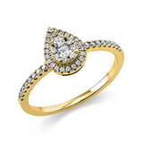 Ring 18 kt GG, 1 Brill. 0,03 ct, TW-si, 1 Princ. 0,07 ct, TW-si, 45 Brill. 0,21 ct, TW-si