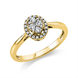 Ring 14 kt GG, 4 Brill. 0,13 ct, TW-si, 24 Brill. 0,11 ct, TW-si