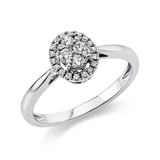 Ring 18 kt WG, 4 Brill. 0,14 ct, TW-si, 24 Brill. 0,11 ct, TW-si