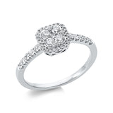 Ring 14 kt WG, 4 Brill. 0,18 ct, TW-si, 39 Brill. 0,24 ct, TW-si