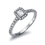 Ring 18 kt WG, 1 Sm.schliff 0,24 ct, TW-si, 32 Brill. 0,29 ct, TW-si