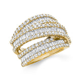 Ring 18 kt GG, 77 Trap. 1,77 ct, TW/W-vsi, 104 Brill. 1,83 ct, TW/W-vsi