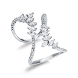 Ring 18 kt WG, 14 Nav. 1,25 ct, TW-si, 34 Brill. 0,25 ct, TW-si