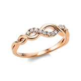 Ring 18 kt RG, 11 Brill. 0,12 ct, TW-si