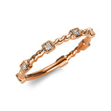 Ring 18 kt RG, 7 Brill. 0,10 ct, TW-si