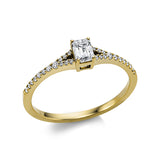 Ring 18 kt GG, 1 Sm.schliff 0,32 ct, TW-si, 28 Brill. 0,12 ct, TW-si