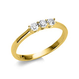 Ring 18 kt GG, 3 Brill. 0,24 ct, TW-si
