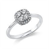 Ring 14 kt WG, 4 Brill. 0,23 ct, TW-si, 25 Brill. 0,12 ct, TW-si
