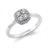 Ring 950 Pt Platin, 29 Brill. 0,37 ct, TW-si