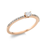 Ring 18 kt RG, 1 Sm.schliff 0,20 ct, TW-si, 20 Brill. 0,13 ct, TW-si
