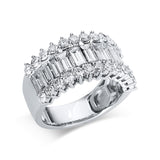 Ring 18 kt WG, 12 Bag. 1,91 ct, TW-si, 26 Brill. 1,14 ct, TW-si