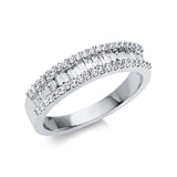 Ring 18 kt WG, 25 Bag. 0,25 ct, TW-si, 42 Brill. 0,28 ct, TW-si
