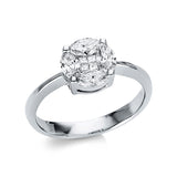 Ring 18 kt WG, 4 Princ. 0,07 ct, TW-si, 4 Nav. 0,76 ct, TW-si