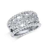 Ring 18 kt WG, 5 Princ. 0,29 ct, TW-si, 20 Nav. 0,84 ct, TW-si, 70 Brill. 1,26 ct, TW-si