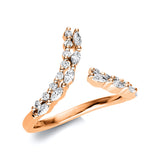 Ring 18 kt RG, 9 Nav. 0,29 ct, TW-si, 14 Brill. 0,19 ct, TW-si