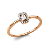 Ring 18 kt RG, 1 Bag. 0,06 ct, TW-si, 16 Brill. 0,06 ct, TW-si
