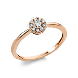 Ring 18 kt RG, 1 Brill. 0,08 ct, TW-si, 9 Brill. 0,09 ct, TW-si