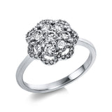Ring 14 kt WG, 8 Brill. 0,64 ct, TW-si, 35 Dia. 0,13 ct, TW-si