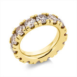 Ring 18 kt GG, 14 Brill. 8,50 ct, braun