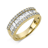 Ring 18 kt GG, 13 Trap. 0,65 ct, TW-vsi, 30 Brill. 0,45 ct, TW-vsi