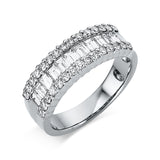 Ring 18 kt WG, 13 Bag. 0,65 ct, TW-vsi, 30 Brill. 0,45 ct, TW-vsi