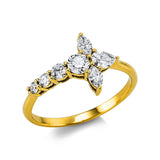 Ring 18 kt GG, 7 Fant-Schl. 0,64 ct, TW-vsi/si
