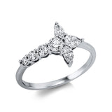 Ring 18 kt WG, 7 Fant-Schl. 0,65 ct, TW-vsi/si