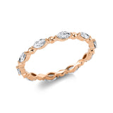 Ring 18 kt RG, 10 Nav. 0,68 ct, F-si
