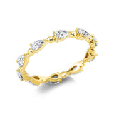 Ring 18 kt GG, 10 Tropfen 1,01 ct, F-si