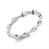 Ring 18 kt WG, 10 Tropfen 1,00 ct, F-si