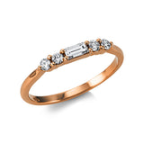 Ring 18 kt RG, 4 Brill. 0,14 ct, TW-vsi/si, 1 Bag. 0,13 ct, TW-vsi/si