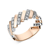 Ring 18 kt RG+WG, 24 Brill. 0,68 ct, TW-si