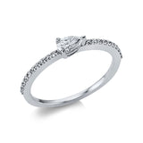Ring 18 kt WG, 1 Tropfen 0,20 ct, TW-si, 20 Brill. 0,14 ct, TW-si