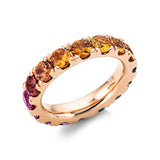 Ring 18 kt RG, 16 Saphire 5,13 ct fancy